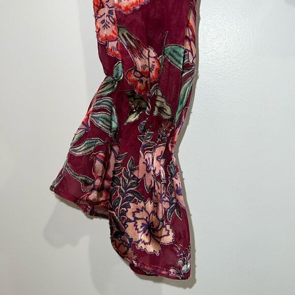 Silk Appliqué For Love and Lemons shear appliqué Ruffle Silk Blend Blouse - Picture 5 of 5